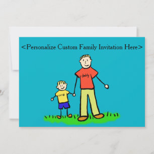 Personnages de famille père et fils Invitation per