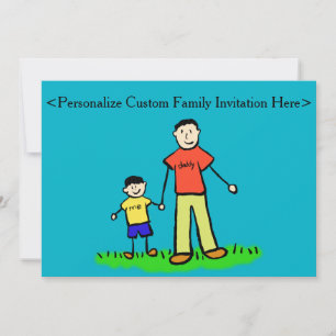 Personnages de famille père et fils Invitation per