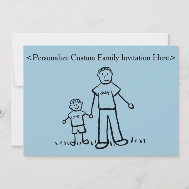 Personnages de famille père et fils Invitation per (Devant)