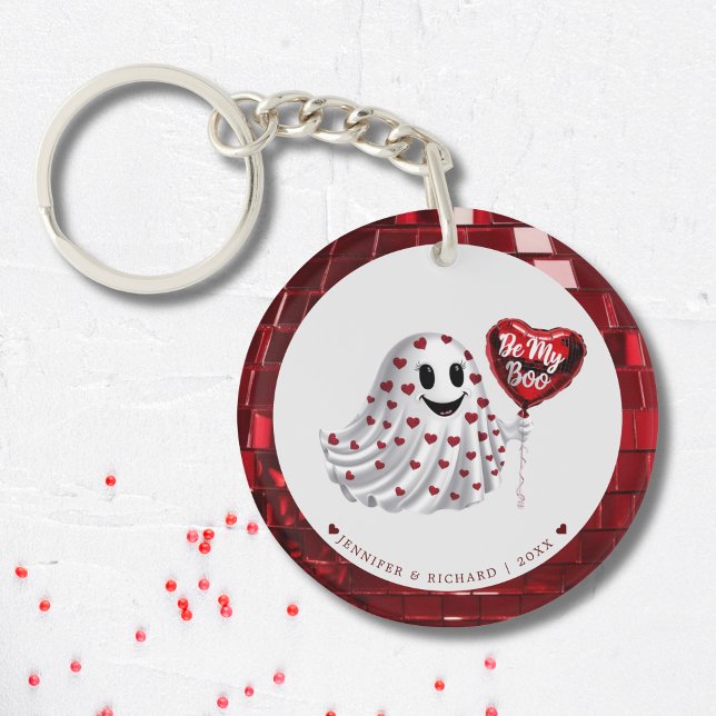 Personnalisable coeur de la Saint-Valentin romanti (Customizable Romantic Valentine's Day Heart Keychain)