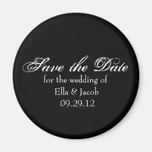 Personnalisable Enregistrer la date Magnet Black