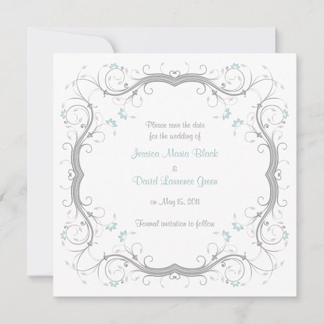 Personnalisable Floral Enregistrer la carte Date (Devant)