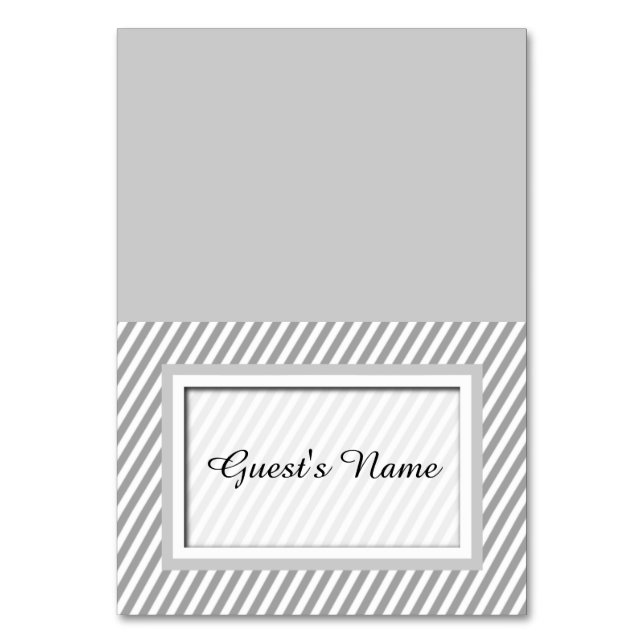 Personnalisable Gris rayé Nom Cartes de lieu (Par défaut)