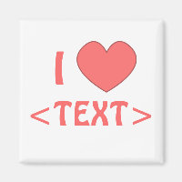 Personnalisable I Heart Magnet 0009