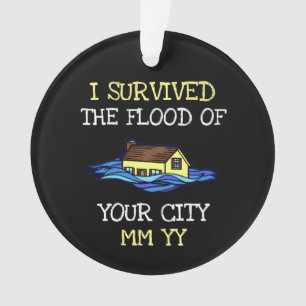 Personnalisable j'ai survécu à l'inondation noir O