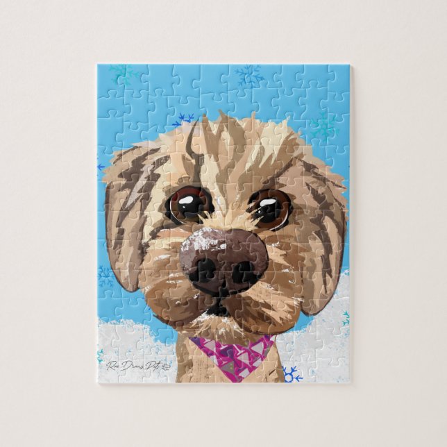 Personnalisable "Juno" le Puzzle Goldendoodle (Vertical)