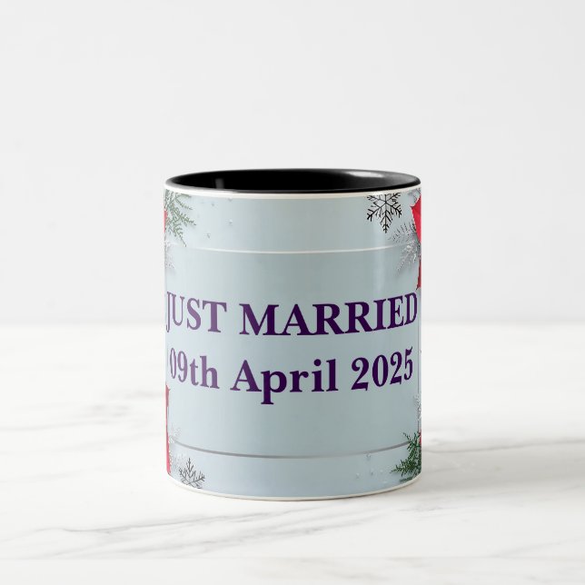 Personnalisable juste marié tasse florale à deux t (Centre)