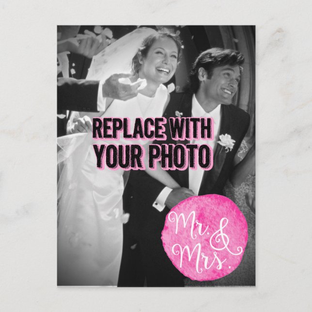 Personnalisable "M. & Mme" Carte postale photo mar (Devant)