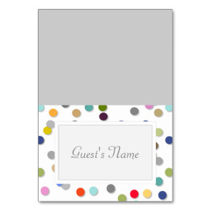Personnalisable Polka Dot Confetti Nom Cartes de l
