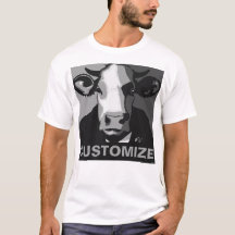 Personnalisable ! T-shirt de vaches noir et blanc