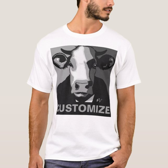 Personnalisable ! T-shirt de vaches noir et blanc  (Devant)