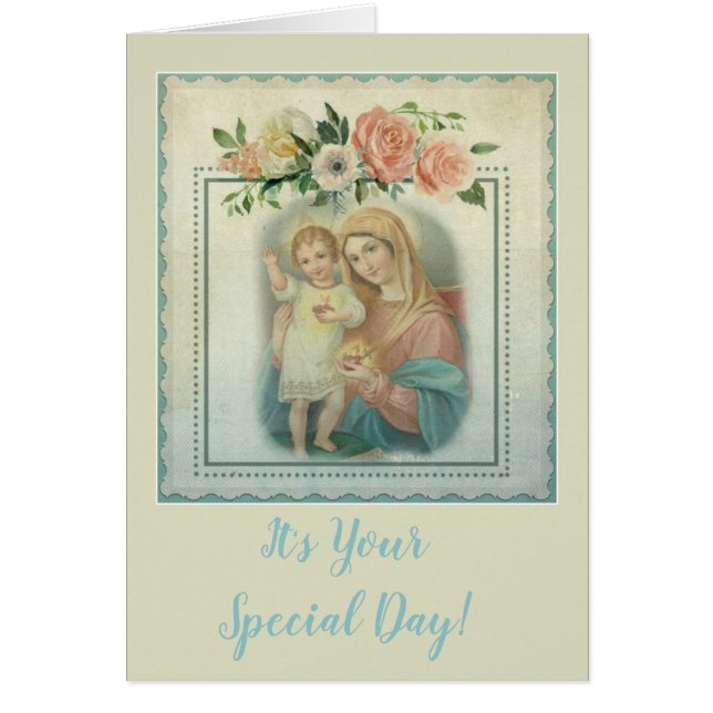 Personnalisable Vierge Marie avec Baby Jesus (Devant)