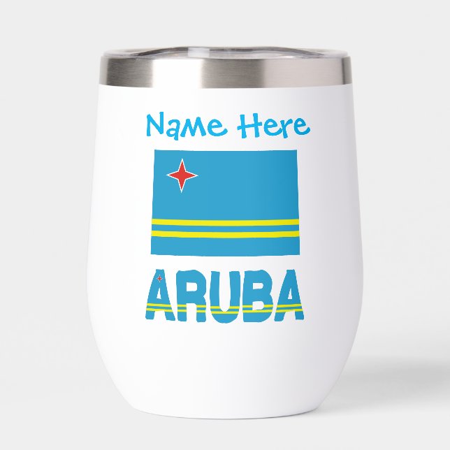 Personnalisation bleue du drapeau d'Aruba et d'Aru (Arrière)