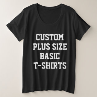 Personnalisation féminine plus taille T-Shirt noir