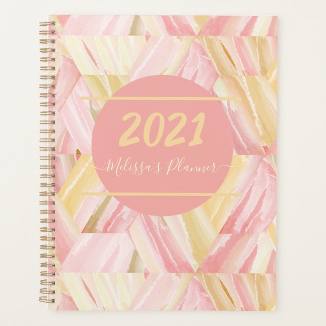 Personnalisé 2021 Abstrait Art Motif Or rose (Devant)