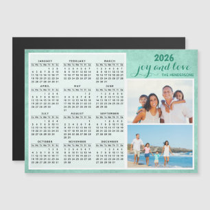 Personnalisé 2026 Magnet Calendar Family Photo Gre