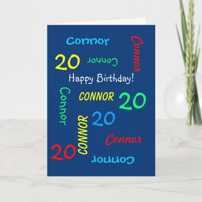 Personnalisé 20e carte d'anniversaire N'importe qu (Devant)