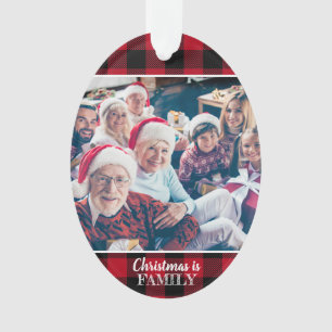 Personnalisé 2 Photo Rustique Rouge Buffalo Plaid 