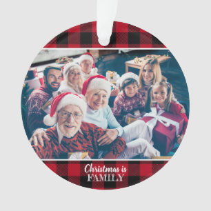 Personnalisé 2 Photo Rustique Rouge Buffalo Plaid 
