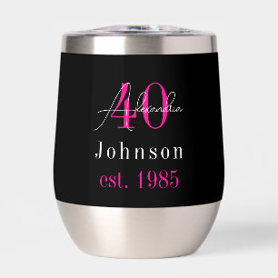 Personnalisé 40e anniversaire Black Hot rose