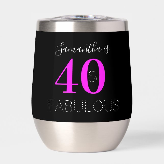 Personnalisé 40e anniversaire Neon Pink Party Favo (Avant)