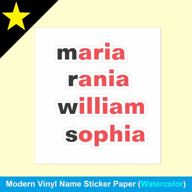 Personnalisé 4 Noms, Stickers Cadeaux Nouveautés (Personalized vinyl name stickers
)