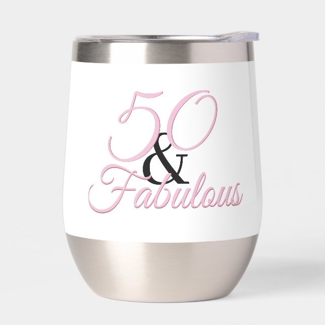 Personnalisé 50 et fabuleux anniversaire rose (Gauche)