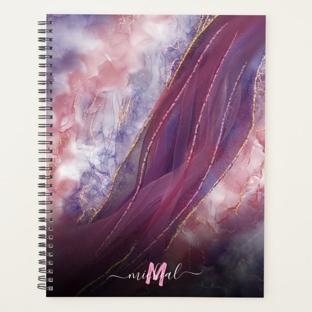 personnalisé Ajouter votre nom rose violet or marb (Devant)