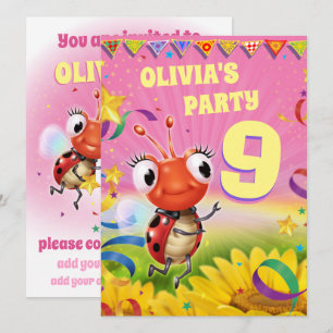 Personnalisé Anniversaire Fête invitation fille 9a