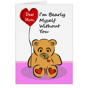 Personnalisé Avant, Manquant Ma Maman, Bearly Moi