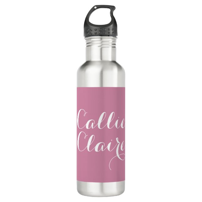 Personnalisé avec la bouteille d'eau rose nommée (Devant)