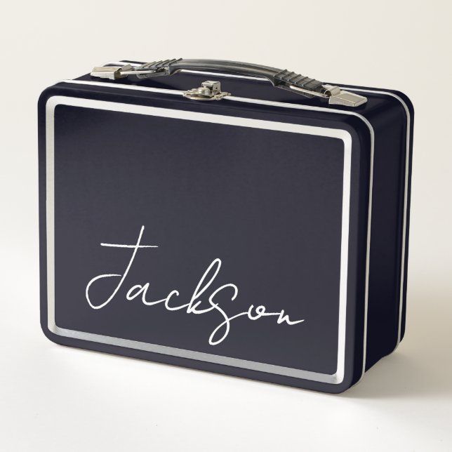 Personnalisé avec la Lunchbox en métal de nom (Devant)