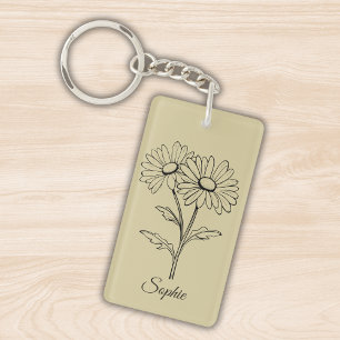 Personnalisé Avril Fleur de naissance Porte - clé