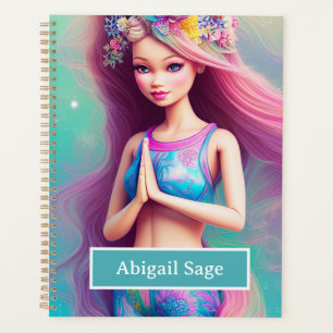 Personnalisé Belle Yoga Méditation Fille Floral