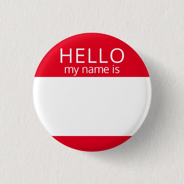 Personnalisé Blanc BONJOUR Mon Nom Est Badge (Devant)