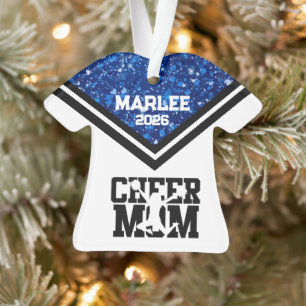 Personnalisé Bleu & Noir Cheer Ornament