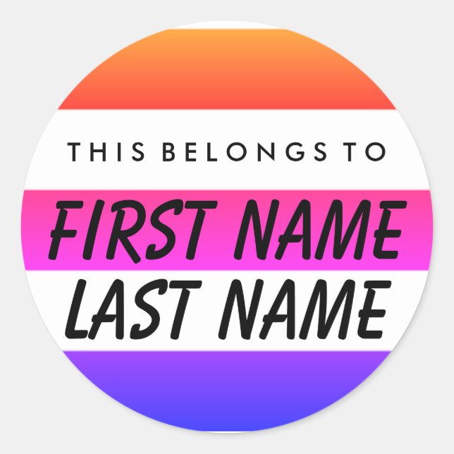 Personnalisé, Ce Qui Appartient À Un Sticker Rond (Devant)