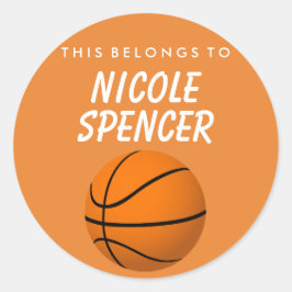 Personnalisé Cela Appartient À Sticker - Basketbal