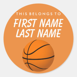 Personnalisé Cela Appartient À Sticker - Basketbal