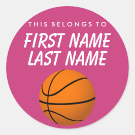 Personnalisé Cela Appartient À Sticker - Basketbal