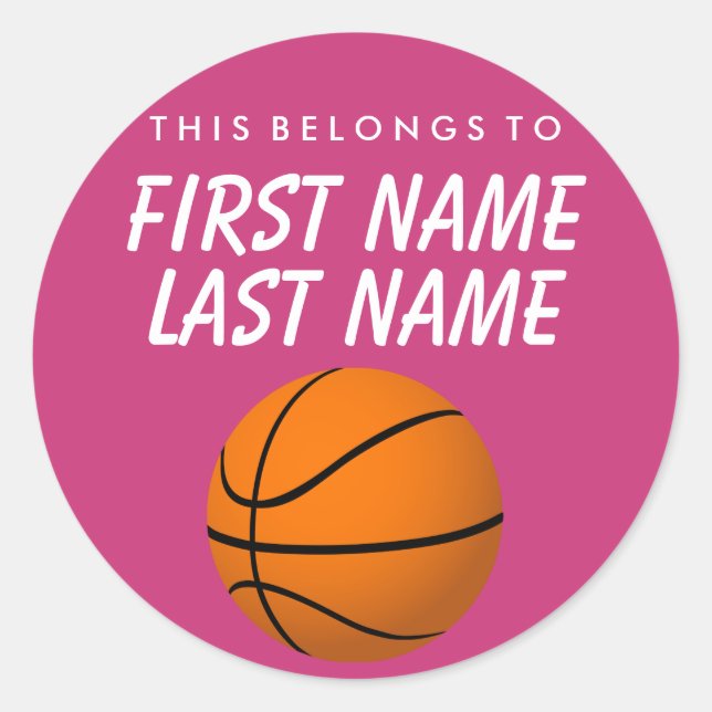 Personnalisé Cela Appartient À Sticker - Basketbal (Devant)