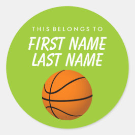 Personnalisé Cela Appartient À Sticker - Basketbal
