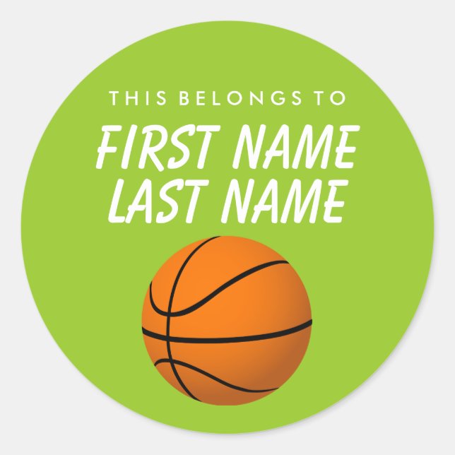 Personnalisé Cela Appartient À Sticker - Basketbal (Devant)