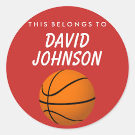 Personnalisé Cela Appartient À Sticker - Basketbal