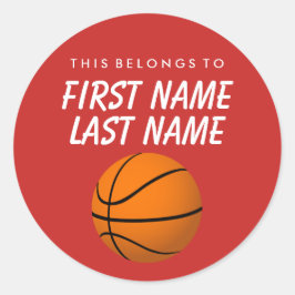 Personnalisé Cela Appartient À Sticker - Basketbal