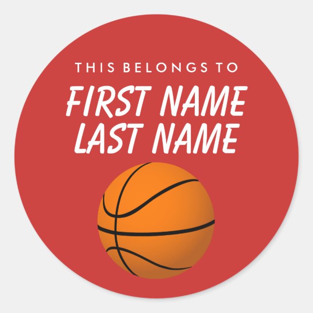 Personnalisé Cela Appartient À Sticker - Basketbal (Devant)