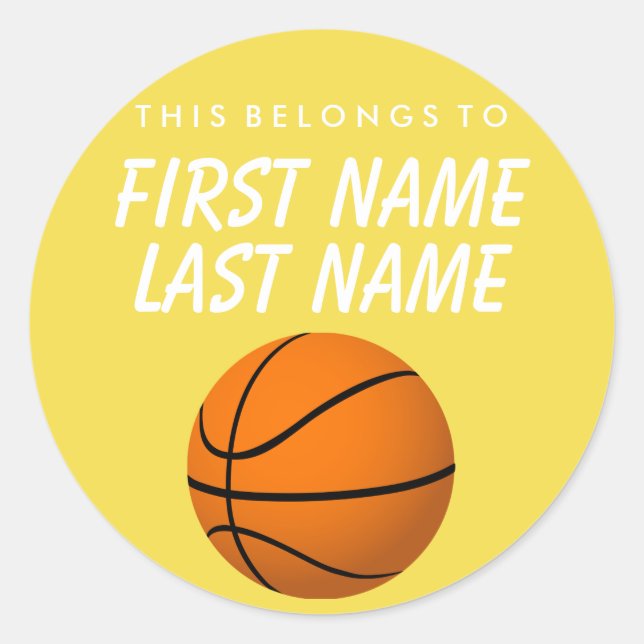Personnalisé Cela Appartient À Sticker - Basketbal (Devant)