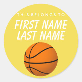 Personnalisé Cela Appartient À Sticker - Basketbal