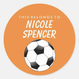 Personnalisé Cela Appartient À Sticker - Soccer