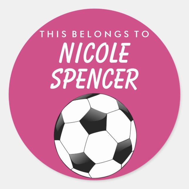 Personnalisé Cela Appartient À Sticker - Soccer (Devant)